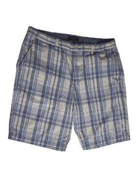 Banana Republic Blue & White Plaid Shorts Mens Casual Preppy Style Size 36